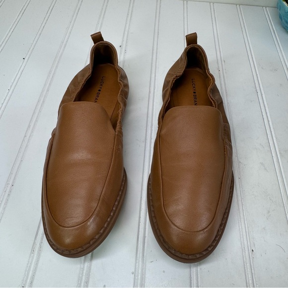 Lucky Brand Maeki cognac brown leather loafers - Picture 3 of 11